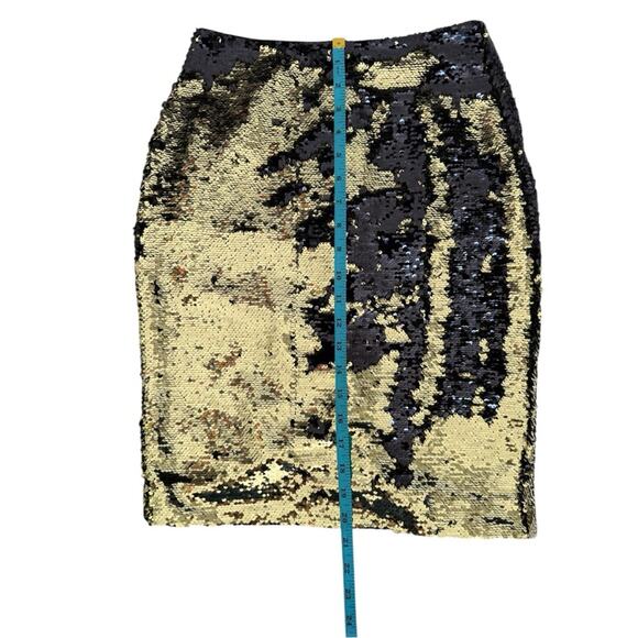 H&M Sz 6 Sequins Gold and Black Skirt Evening Party New Years Holidays - Picture 4 of 6